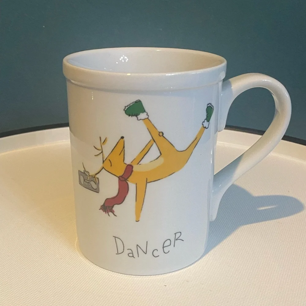 NWT Pottery Barn Reindeer Christmas 'Dancer' Mug